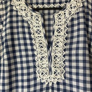 Calypso St Barth Summer Dress in Blue/White Gingham